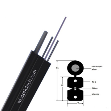 Supply 8 core drop cable with steel wire messenger and FRP strength member GJYXFCH-LS